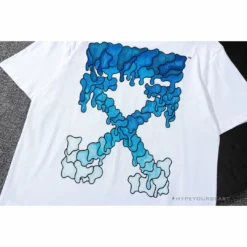 Hypeyourbeast T-Shirts OFF-WHITE Sea Blue Cross Arrow Tee Shirt'WHITE'