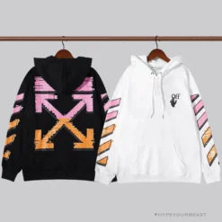 Hypeyourbeast Hoodies & Jackets OFF-WHITE Pink Orange Arrow Hoodie'WHITE'