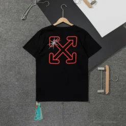 Hypeyourbeast T-Shirts OFF-WHITE Red Flash Cross Arrow Tee Shirt'BLACK'