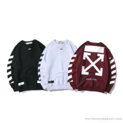 Hypeyourbeast OFF-WHITE Classic Basic Cotton Terry Long Sleeve Shirt'WINE RED' Shirts