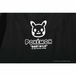 Hypeyourbeast Clothes BAPE Pokémon Co-branded Ape Head Tee Shirt'BLACK'
