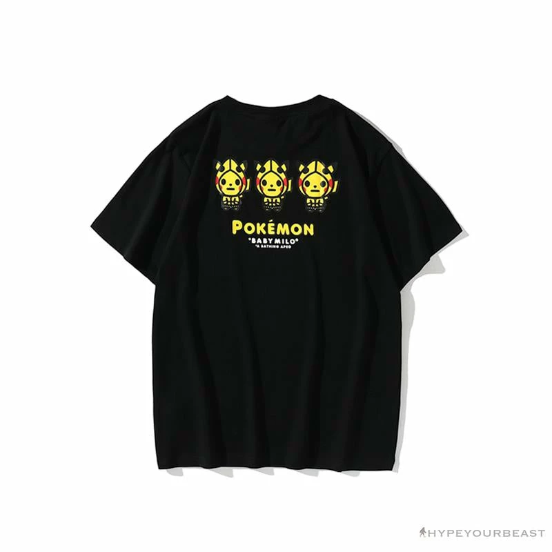 Hypeyourbeast BAPE Baby Milo Pocket Pikachu Tee Shirt 'BLACK'