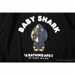 Hypeyourbeast Clothes BAPE Baby Shark Red Shark Tee Shirt'BLACK'