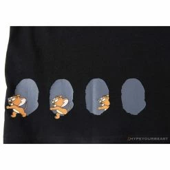 Hypeyourbeast Clothes BAPE Little Ape Head Tom And Jerry Chase Tee Shirt'BLACK'