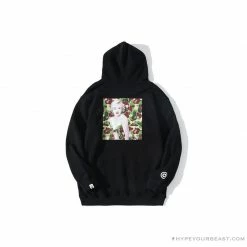 Hypeyourbeast Clothes BAPE Marilyn Monroe Camouflage Background Hoodie 'BLACK'