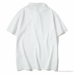 Hypeyourbeast BAPE Solid Color Versatile Embroidered Ape Head Small Badge Polo Shirt 'WHITE'
