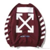 Hypeyourbeast OFF-WHITE Classic Basic Cotton Terry Long Sleeve Shirt 'WINE RED' Shirts