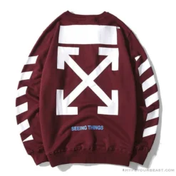 Hypeyourbeast OFF-WHITE Classic Basic Cotton Terry Long Sleeve Shirt 'WINE RED' Shirts