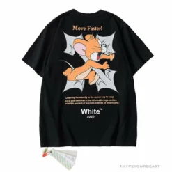 Hypeyourbeast OFF-WHITE Jerry Move Faster Tee Shirt'BLACK' T-Shirts