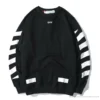 Hypeyourbeast Shirts OFF-WHITE Classic Basic Cotton Terry Round Long Sleeve Shirt 'BLACK'