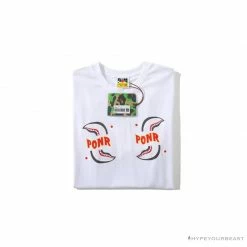 Hypeyourbeast Clothes BAPE Shark Head PONR Tee Shirt'WHITE'