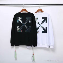 Hypeyourbeast OFF-WHITE New Madonna Painting Cotton Terry Long Sleeve Shirt'BLACK' Shirts
