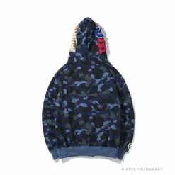 Hypeyourbeast BAPE Shark Head Classic Embroidered Camouflage Zip-Up Hoodie 'BLUE'