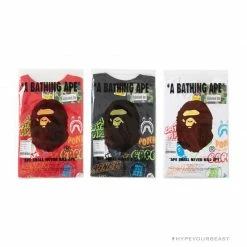 Hypeyourbeast Clothes BAPE Street Graffiti Tee Shirt'RED'