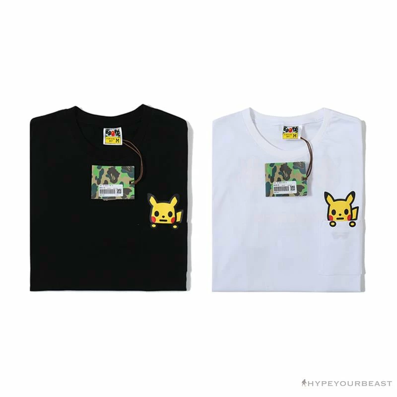 Hypeyourbeast BAPE Baby Milo Pocket Pikachu Tee Shirt 'BLACK'