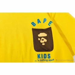 Hypeyourbeast BAPE KIDS Small Net Pocket Ape Man Head Tee Shirt'YELLOW' Clothes
