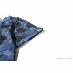 Hypeyourbeast BAPE Camouflage Shark Head Classic Cotton Short Sleeve Tee Shirt'BLUE' Clothes