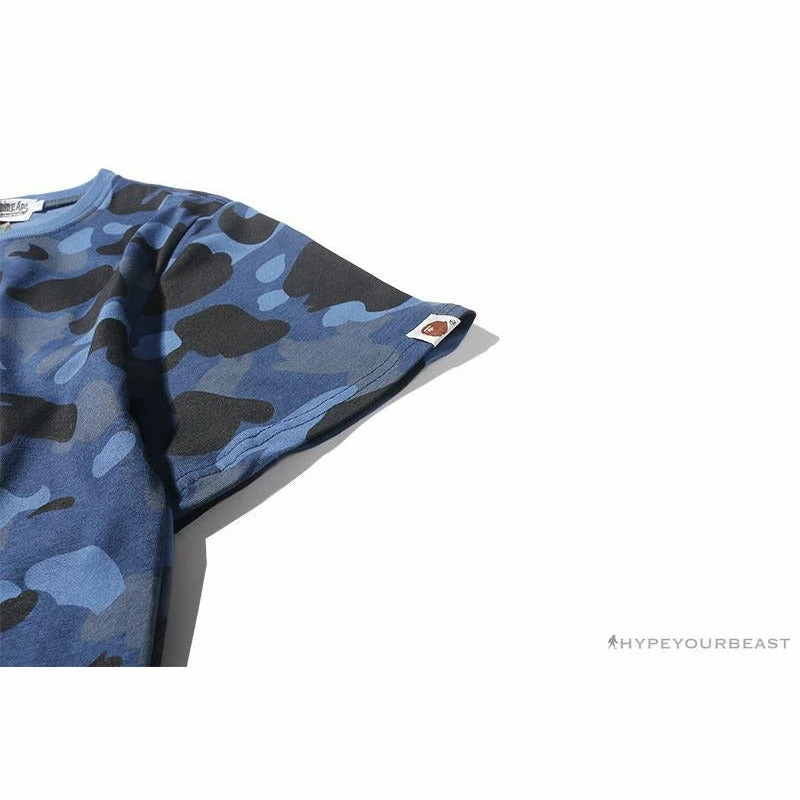 Hypeyourbeast BAPE Camouflage Shark Head Classic Cotton Short Sleeve Tee Shirt 'BLUE' Clothes