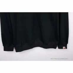Hypeyourbeast Clothes BAPE Classic Ape Head Embroidered Long Sleeve Shirt'BLACK'