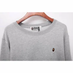 Hypeyourbeast BAPE Classic Ape Head Embroidered Long Sleeve Shirt'GREY'
