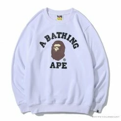 Hypeyourbeast Clothes BAPE X Bathing Ape Head Long Sleeve Shirt 'WHITE'