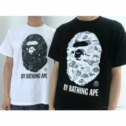 Hypeyourbeast BAPE Starry Sky Camouflage Luminous Great Ape Man Head Tee Shirt'WHITE'