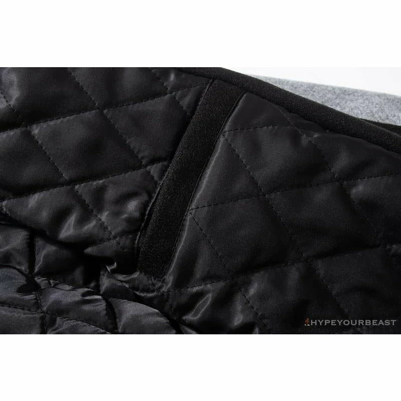 Hypeyourbeast BAPE Embroidered STA Star Stitched Woolen Baseball Jacket 'BLACK'