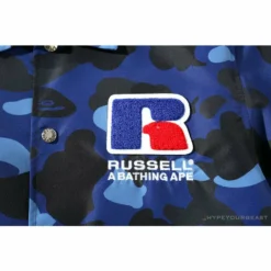 Hypeyourbeast BAPE X RUSSELL ATHLETIC Drawstring Camouflage Sweater'BLUE' Clothes