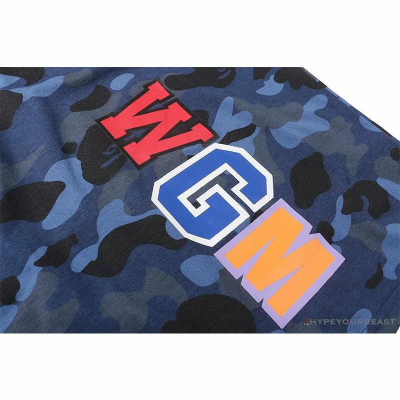 Hypeyourbeast BAPE Camouflage Shark Head Classic Cotton Short Sleeve Tee Shirt 'BLUE' Clothes