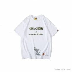 Hypeyourbeast BAPE Little Ape Head Tom And Jerry Chase Tee Shirt 'WHITE' Clothes