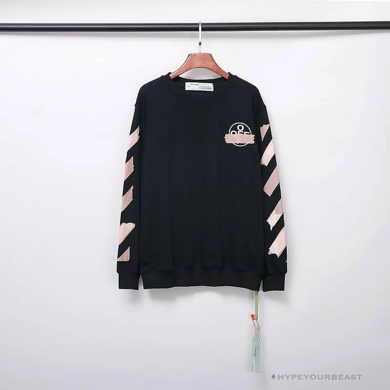 Hypeyourbeast OFF-WHITE Rubber Strip Arrow Long Sleeve Shirt 'BLACK'