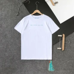 Hypeyourbeast OFF-WHITE Light Blue Marker Draw Pattern Tee Shirt'WHITE'