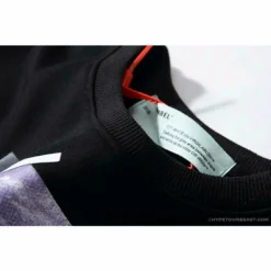 Hypeyourbeast OFF-WHITE Classic Wave Oil Painting Cotton Terry Long Sleeve Shirt'BLACK' Shirts