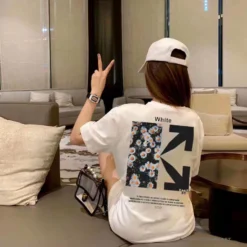 Hypeyourbeast T-Shirts OFF-WHITE Daisy Graffiti Arrow Conley Tee Shirt'WHITE'