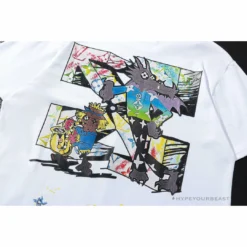 Hypeyourbeast OFF-WHITE LV Pattern Cartoon Series Tee Shirt'WHITE' T-Shirts
