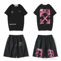 Hypeyourbeast OFF-WHITE 99 X Pink Arrow Shorts'BLACK'