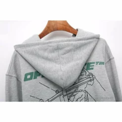 Hypeyourbeast Hoodies & Jackets OFF-WHITE Hand-Painted Utility Pole Worker Hoodie'GREY'