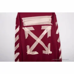 Hypeyourbeast OFF-WHITE Rubber Strip Arrow Long Sleeve Shirt'WINE RED' Shirts