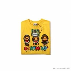 Hypeyourbeast BAPE Baby Milo Watermelon Little Monkey Tee Shirt'YELLOW' Clothes