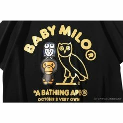 Hypeyourbeast BAPE Baby Milo Owl Bronzing Tee Shirt'BLACK'