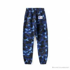 Hypeyourbeast Clothes BAPE X RUSSELL ATHLETIC Drawstring Camouflage Pants 'BLUE'
