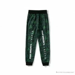 Hypeyourbeast Clothes BAPE X RAZER Co-Branded Gaming Camouflage Green Pants