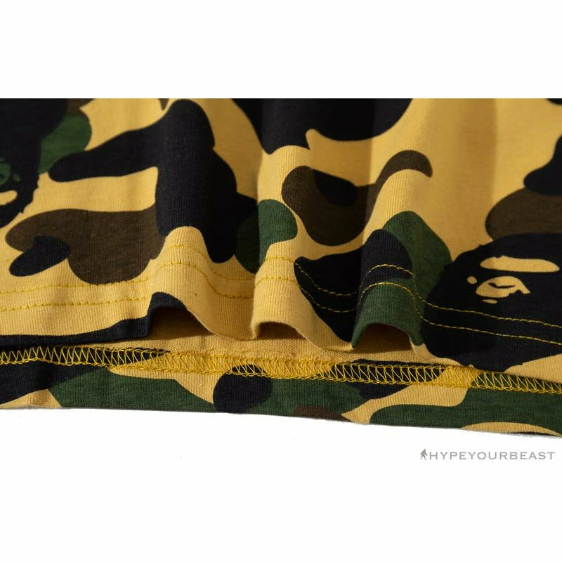 Hypeyourbeast Clothes BAPE KIDS Elbow Hug Gorilla Camouflage Tee Shirt 'YELLOW'