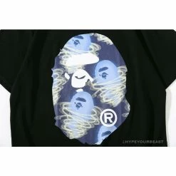 Hypeyourbeast BAPE Blue Ape Head Green Storm Tee Shirt'BLACK' Clothes