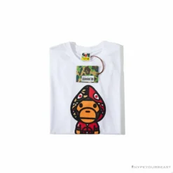Hypeyourbeast BAPE Baby Milo Red Shark Hat Little Monkey Tee Shirt'WHITE'