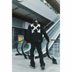 HypeYourBeast Off White Denim Black Jacket - White Hoodies & Jackets