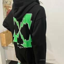 HypeYourBeast Hoodies & Jackets Off-White Green Hoodie - Black