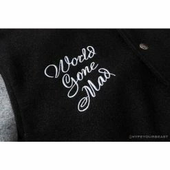 Hypeyourbeast BAPE Embroidered STA Star Stitched Woolen Baseball Jacket'BLACK'