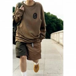 HypeYourBeast Bape Long Sleeve Tee Shirt Brown