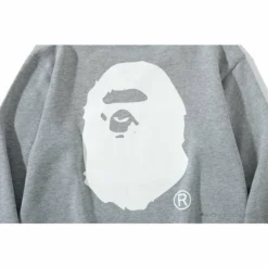 Hypeyourbeast BAPE X RUSSELL ATHLETIC Joint Pullover Long Sleeve Shirt'GREY'